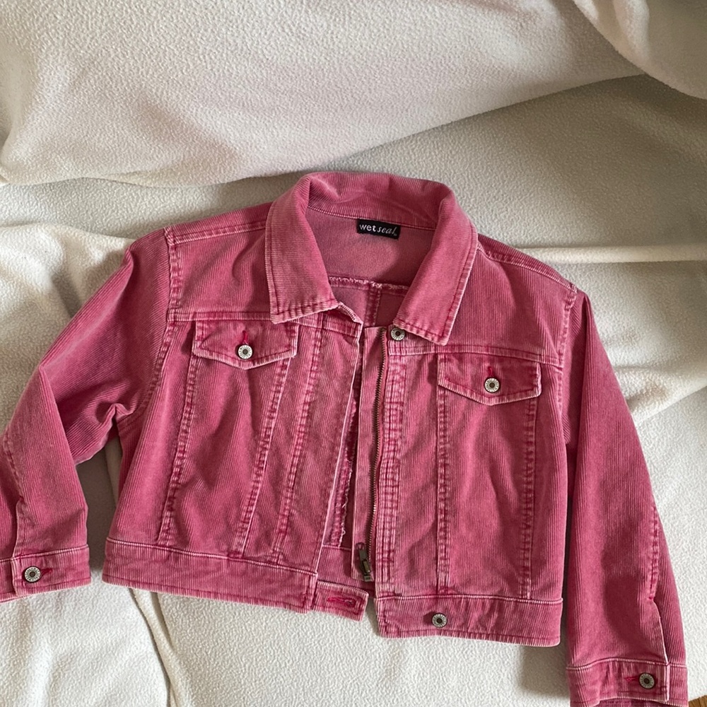 Wet Seal, size medium.  Crop, corduroy jacket with 3/4 sleeve.